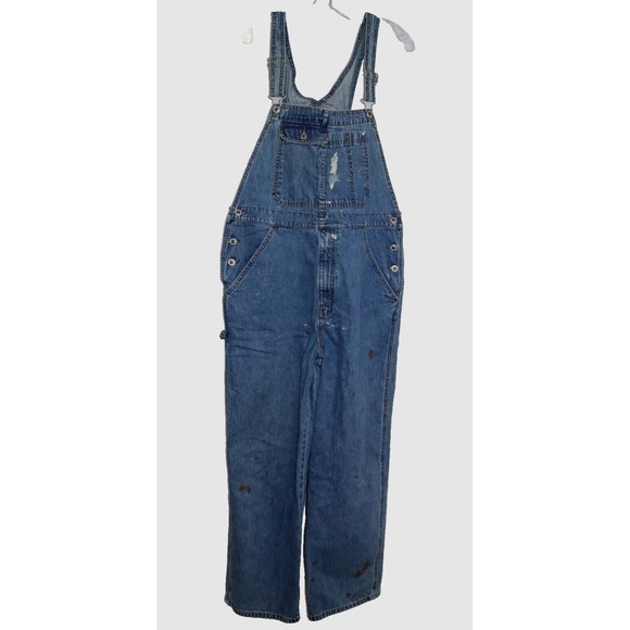 Vintage 90s Levis Silvertab Denim‎ Jeans Workwear Distressed Overalls Size M